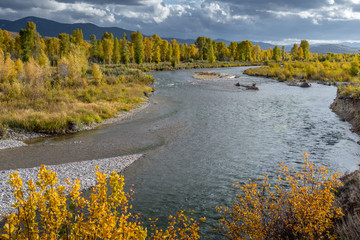 Gros Ventre River in Wyoming - obrazy, fototapety, plakaty