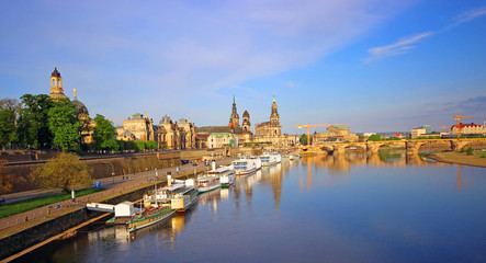 Old Town with Elbe river in Dresden, Saxony, Germany