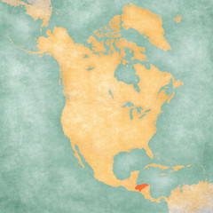 Map of North America - Honduras