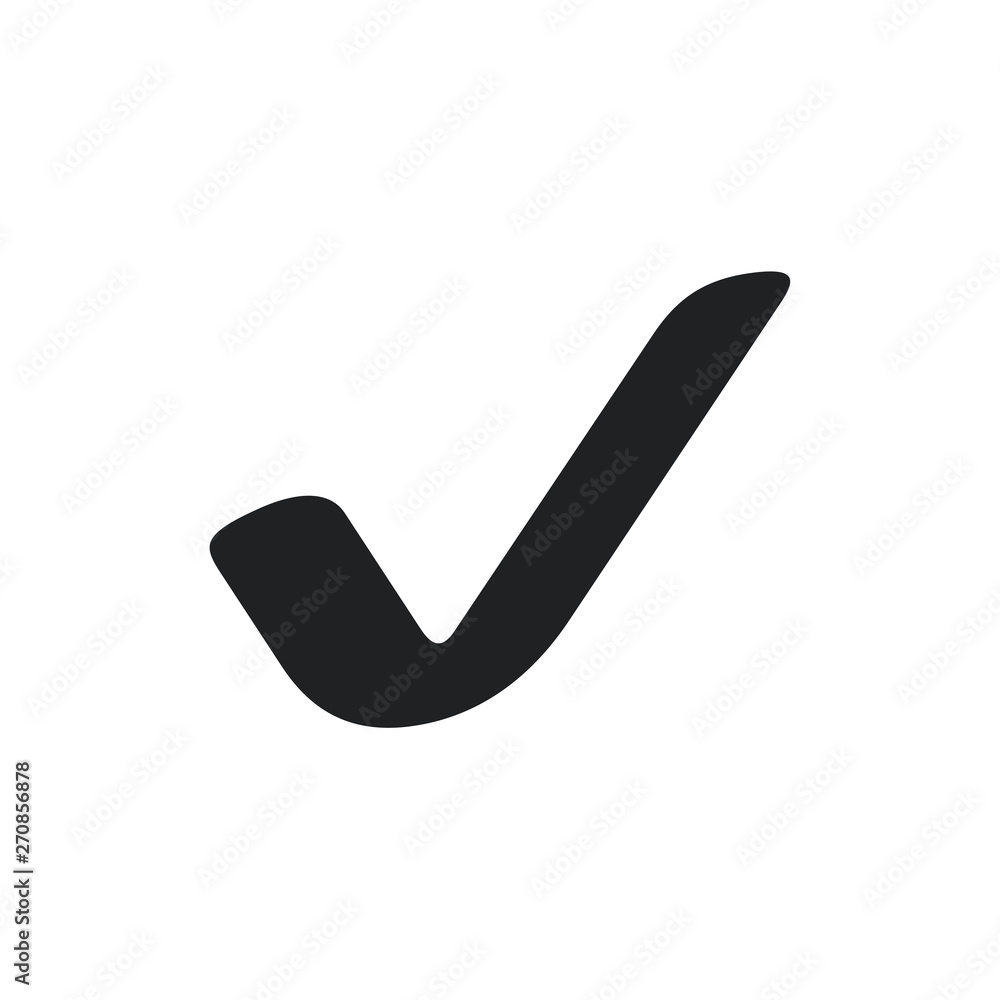Poster black check mark icon. flat icon checklist mark symbol vector illustration.