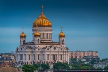 Cathedral of Christ the Savior in Moscow in Russia.