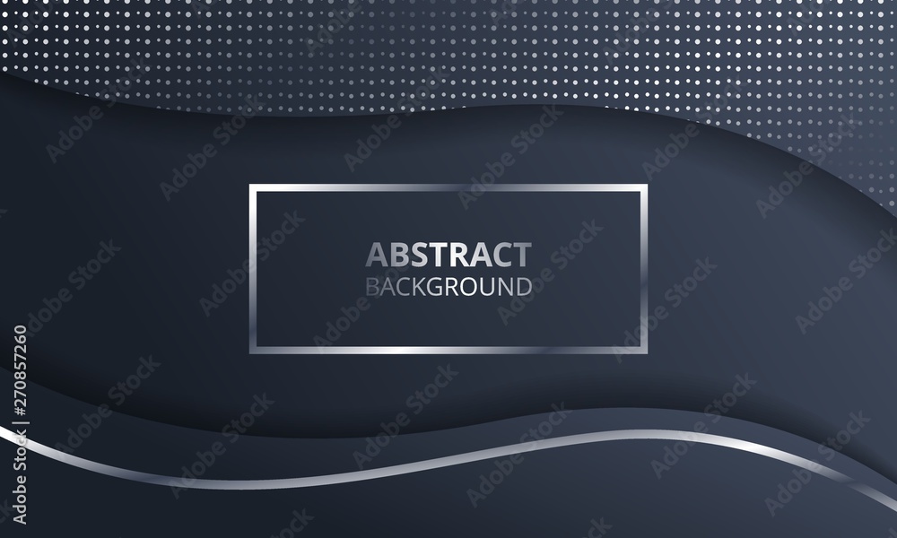 Wall mural abstract dark metallic silver frame tech elegant design background template