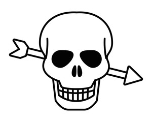 Isolated skull head design vector illustration
