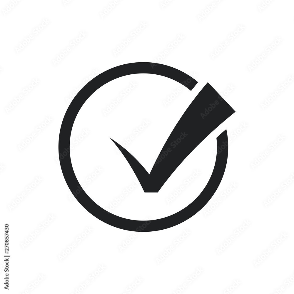 Poster black check mark icon. flat icon checklist mark symbol vector illustration.
