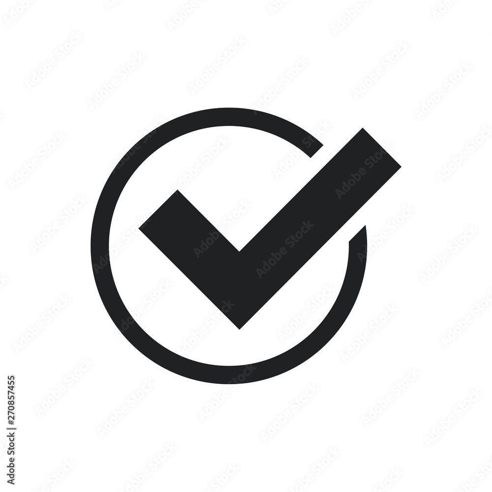Poster black check mark icon. flat icon checklist mark symbol vector illustration.