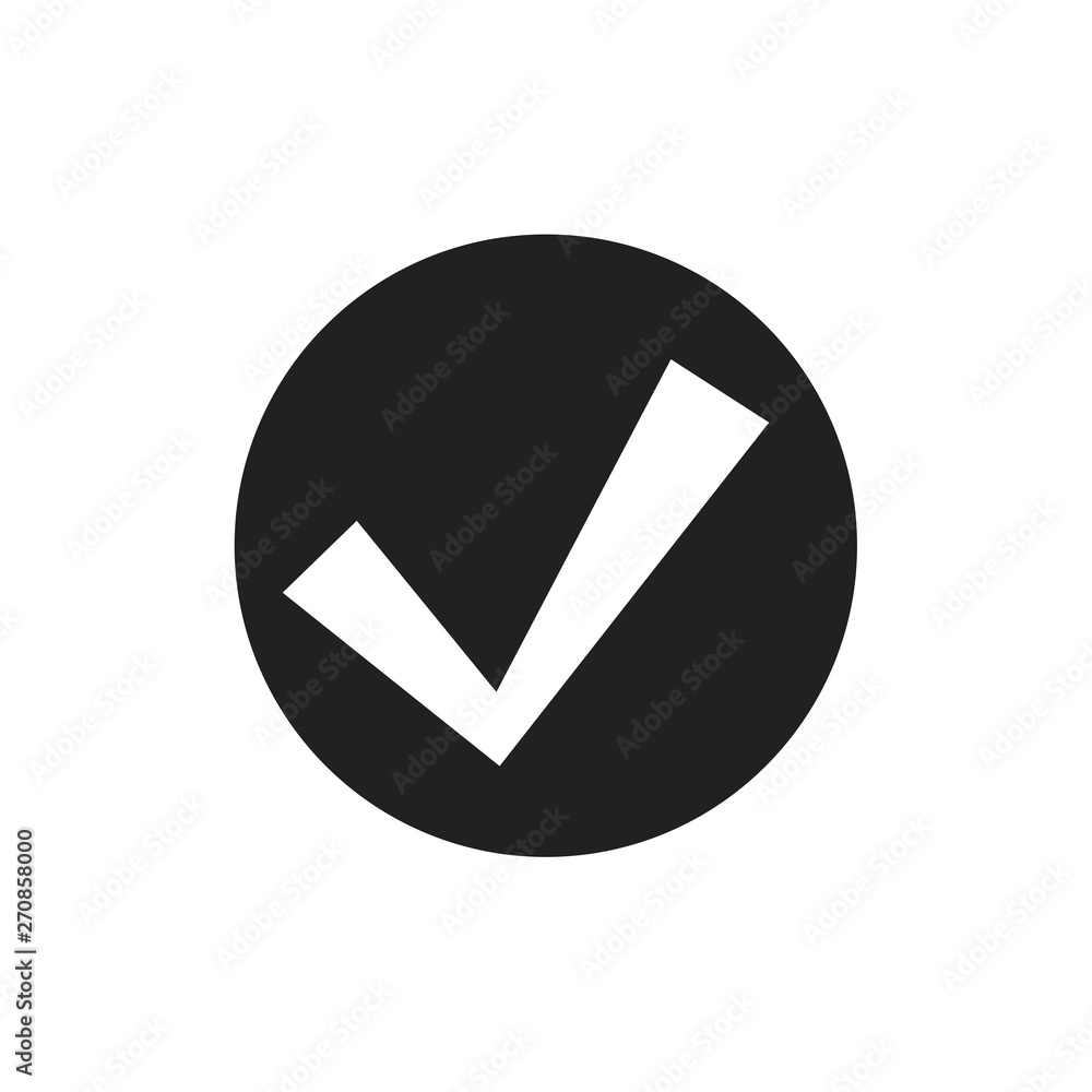 Poster black check mark icon. flat icon checklist mark symbol vector illustration.