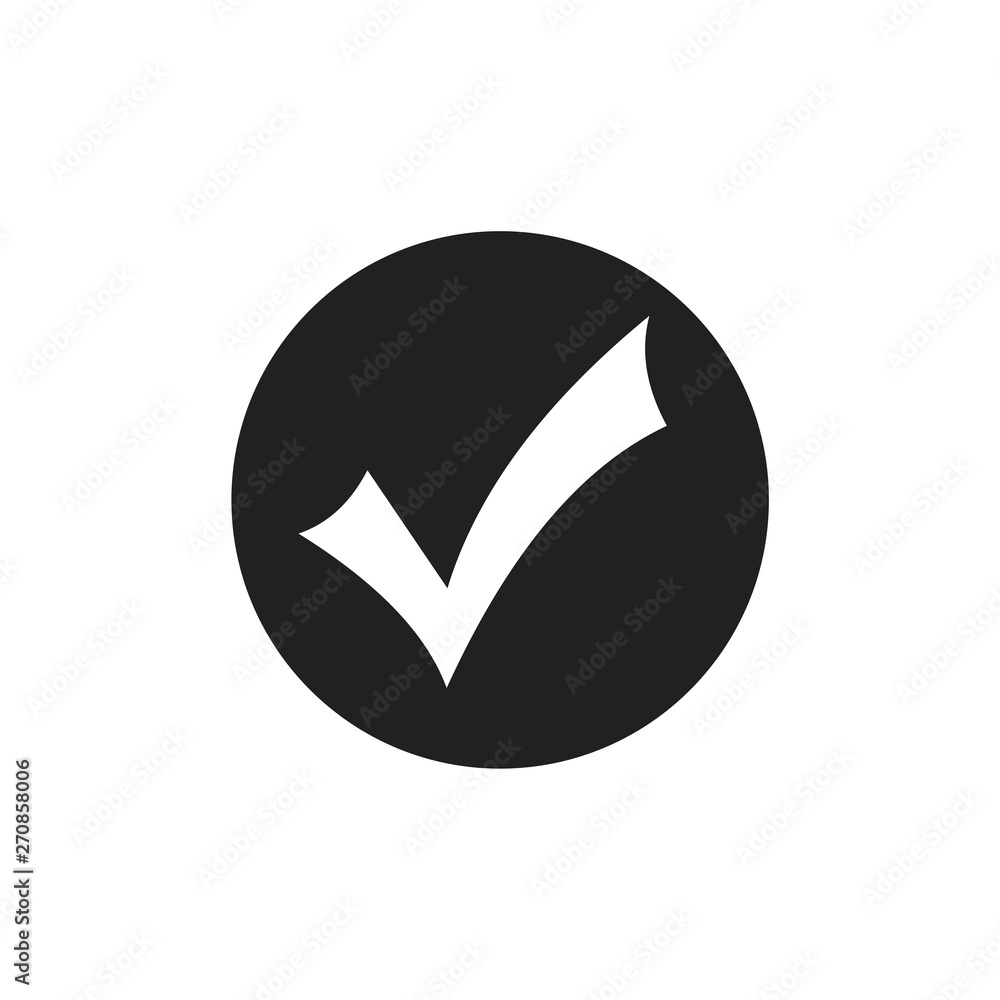 Aufkleber black check mark icon. flat icon checklist mark symbol vector illustration.