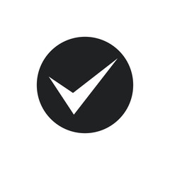Black check mark icon. Flat icon checklist mark symbol vector illustration.