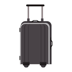Travel luggage with wheels isolated cartoon
