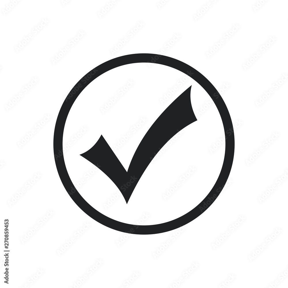 Poster black check mark icon. flat icon checklist mark symbol vector illustration.