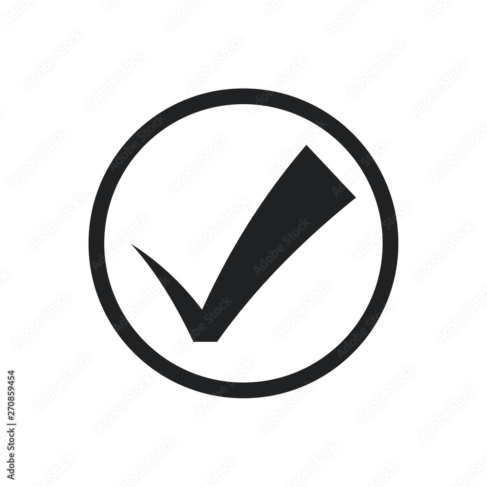 Poster black check mark icon. flat icon checklist mark symbol vector illustration.