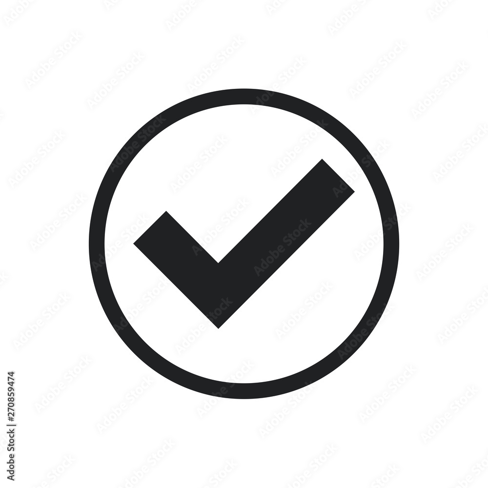 Poster black check mark icon. flat icon checklist mark symbol vector illustration.