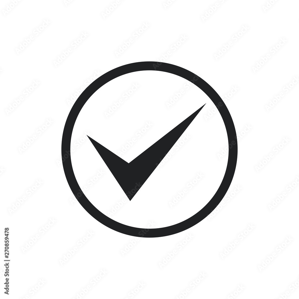 Poster black check mark icon. flat icon checklist mark symbol vector illustration.