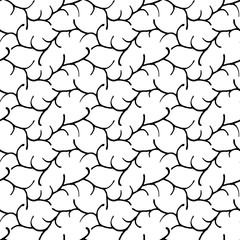 Doodle hand drawn seamless pattern. Black on white