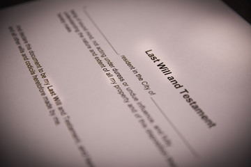 Last Will and Testament document