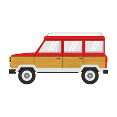 Vintage truck vehicle side view isolated