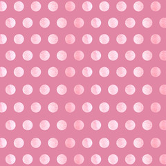 pink Background with watercolor Polka Dot pattern. Polka dot fabric. Retro pattern. Casual stylish white pink polka dot texture background.