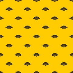 Opened oriental fan pattern seamless vector repeat geometric yellow for any design