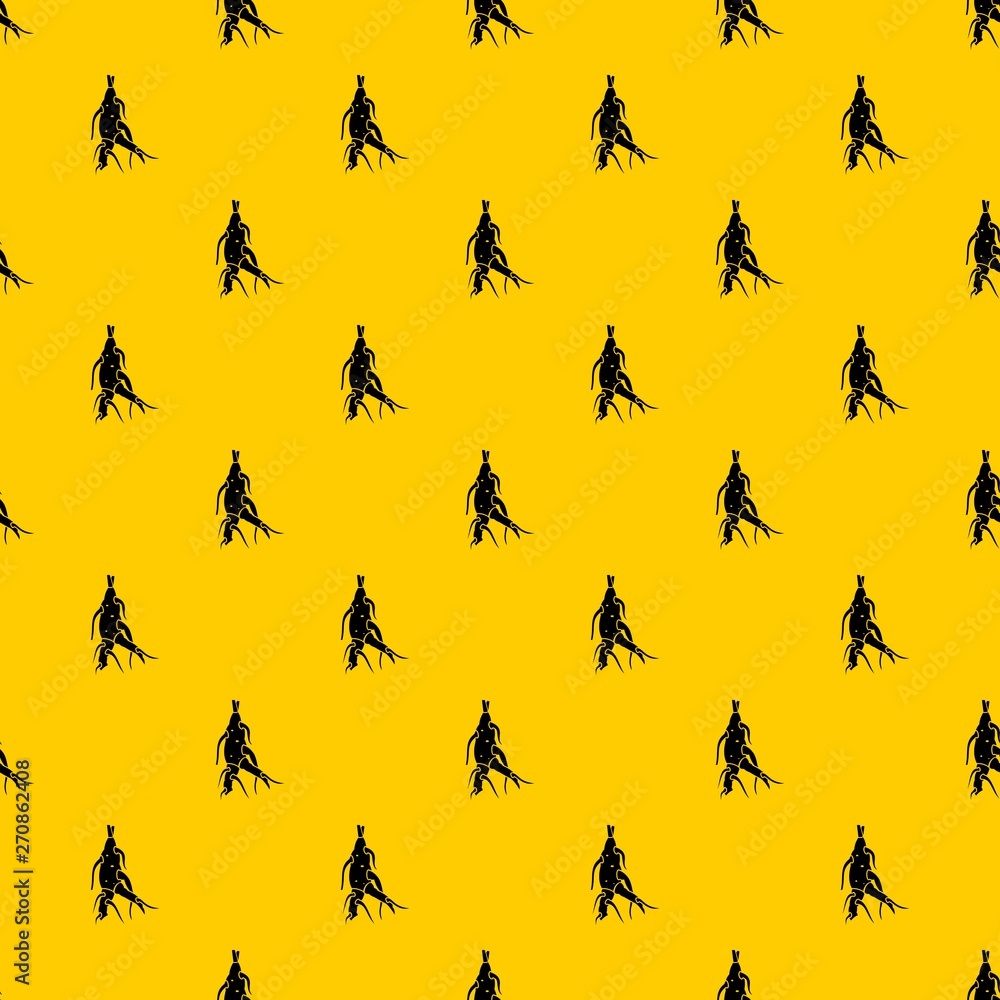 Poster ginseng panax root pattern seamless vector repeat geometric yellow for any design
