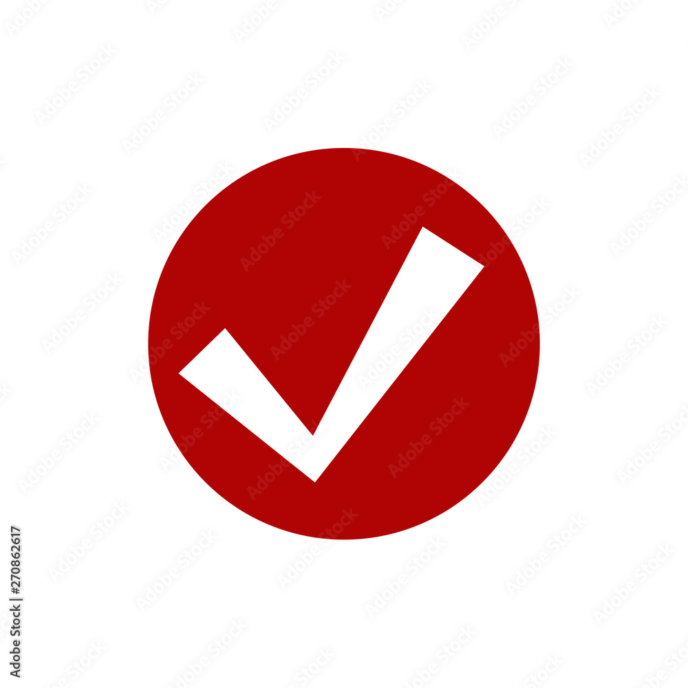 Aufkleber red check mark icon. flat icon checklist mark symbol vector illustration.