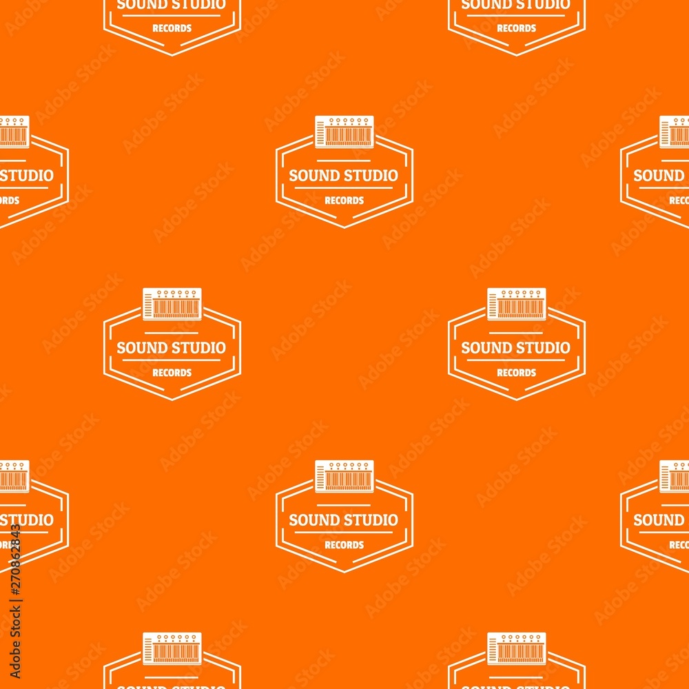 Poster sound studio pattern vector orange for any web design best