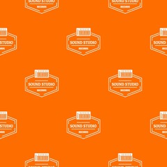 Sound studio pattern vector orange for any web design best