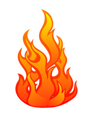 Hand drawn fire flames isolated on white background. Vector illustration.