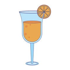 Summer cocktail glass cup with lemon