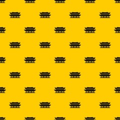 Gyeongbokgung palace, symbol of Seoul pattern seamless vector repeat geometric yellow for any design