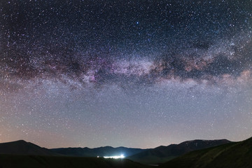 Beautiful starry sky. Milky way galaxy.