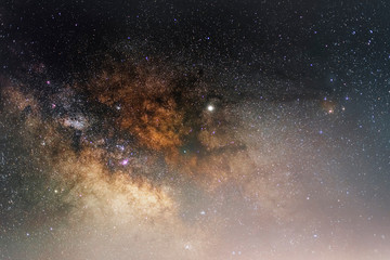 Close-up beautiful milky way, galaxy. Deep space.