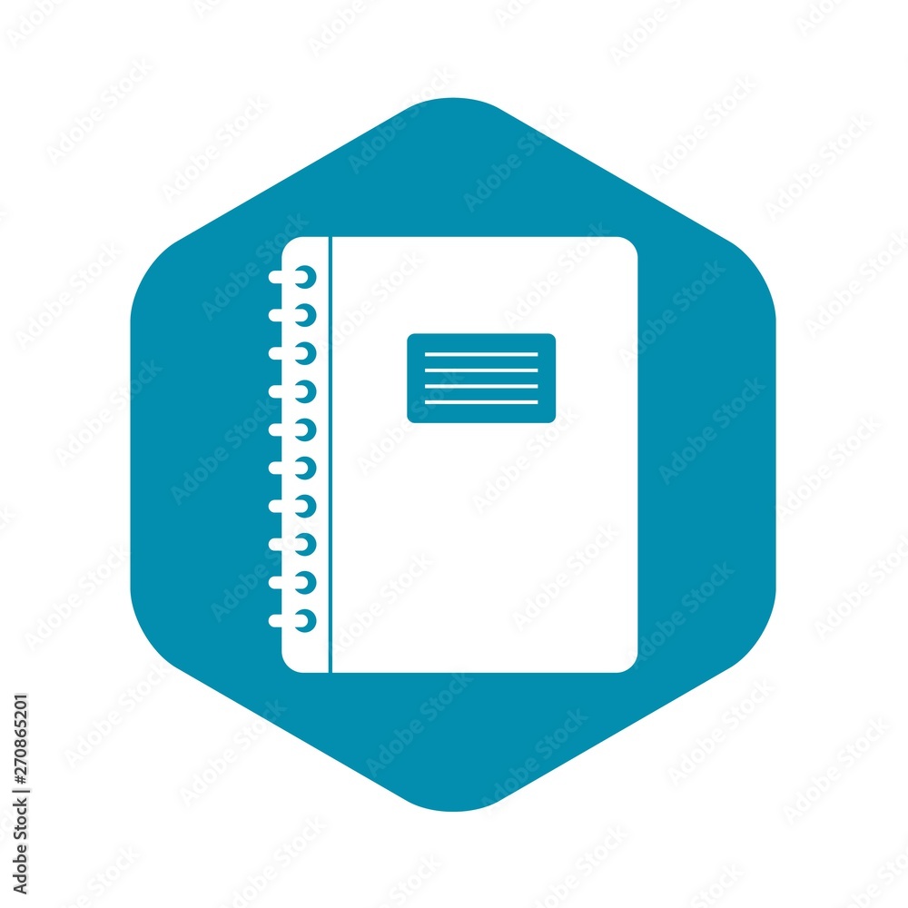 Poster spiral notepad icon in simple style isolated vector illustration