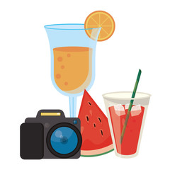 Summer and beach vacations cartoons