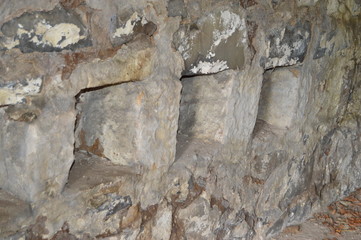 Internal Detail of Dovecote at16th Century Earlshall Castle, Leuchars, near St Andrews, Fife, Scotland. 2019