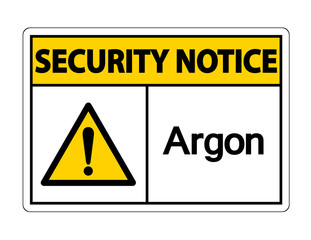 Security Notice Argon Symbol Sign On White Background,Vector Illustration