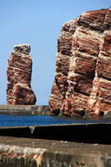 The rock Lange Anna and the Lummen rock on Heligoland