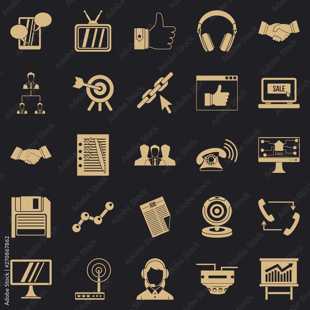 Aufkleber remote transmission icons set. simple set of 25 remote transmission vector icons for web for any des