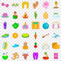 Dumpbell icons set. Cartoon style of 36 dumpbell vector icons for web for any design