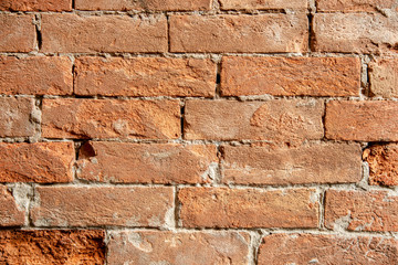 Old grunge brick wall for your abstract, vintage background. Red brick texture image