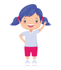 smiling girl waving hand