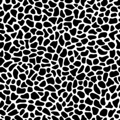 Black and white abstract animal print. Seamless vector pattern.