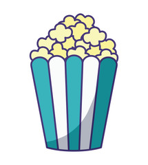 popcorn in container isolated icon