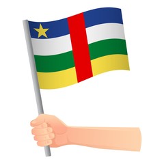 Central African Republic flag in hand