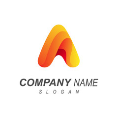 logo letter a , logo letter a with full color and a modern look +  initial name icon + a logo with a simple look