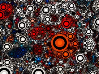 colorful abstract backgrounds in circles and polka dots