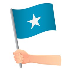 Somalia flag in hand