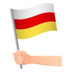 south ossetia flag in hand