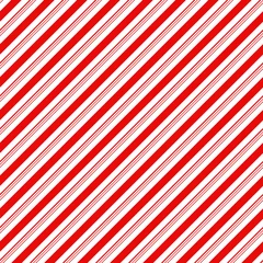 Gordijnen Candy Cane Stripes Naadloos Patroon - Diagonale candy cane strepen herhalend patroonontwerp © Mai