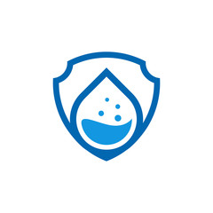 shield logo template, water drop icon design - vector