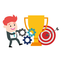 businessman trophy target